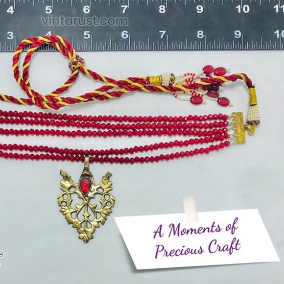 Valentine Special Sale, Beaded Jewelry Set, Beads With Brass Motif Jewelry Set, - Picture 7 of 9